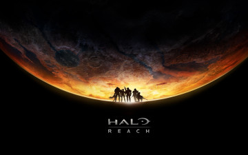 Картинка видео+игры halo +reach оружие люди свечение планета