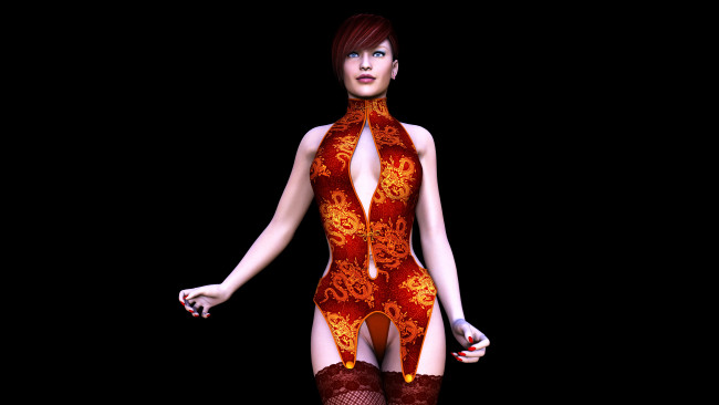 Обои картинки фото 3д графика, люди , people, фон, взгляд, девушка