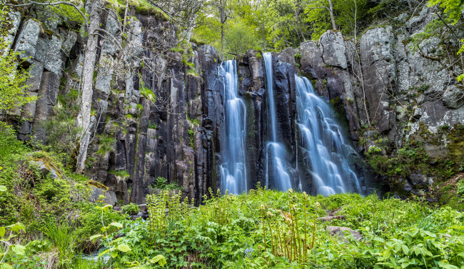 Обои картинки фото природа, водопады, водопад, река, лес