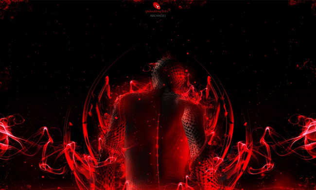 Обои картинки фото 3д графика, существа , creatures, пространство, ленты, дым, существо, человек, спина