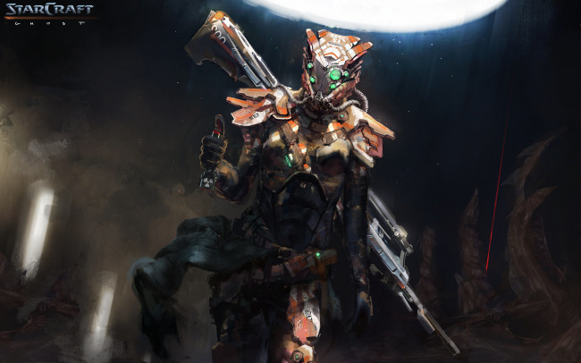 Обои картинки фото видео игры, starcraft, игра, шлем, броня, арт