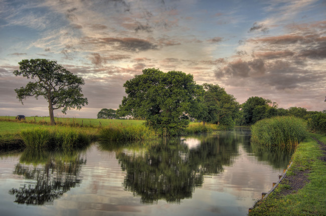 Обои картинки фото природа, реки, озера, лес, река, облака