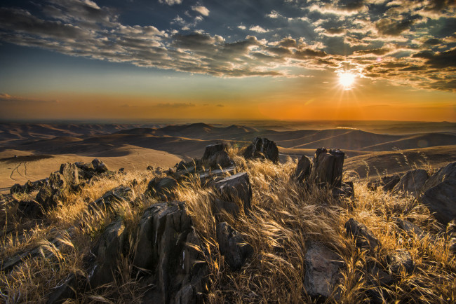 Обои картинки фото природа, восходы, закаты, равнина, рассвет