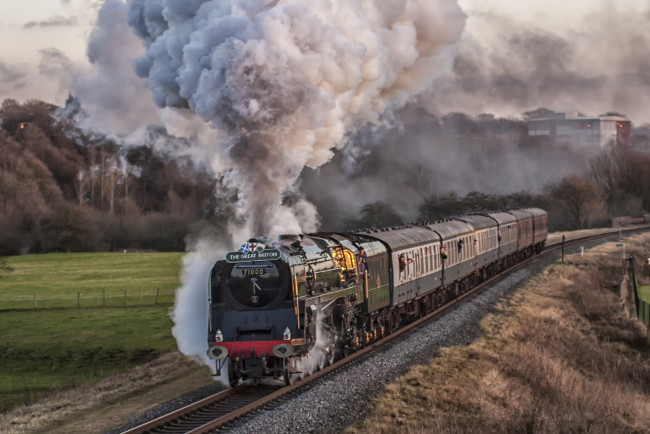 Обои картинки фото техника, паровозы, дорога, железная, паровоз, рельсы