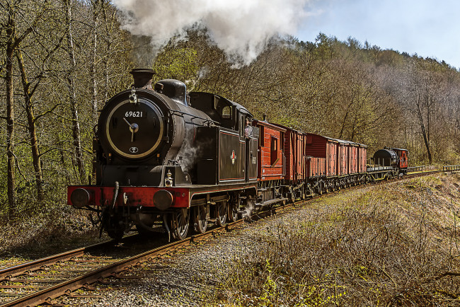 Обои картинки фото техника, паровозы, паровоз, дорога, рельсы, железная