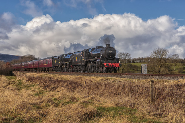 Обои картинки фото техника, паровозы, паровоз, рельсы, дорога, железная