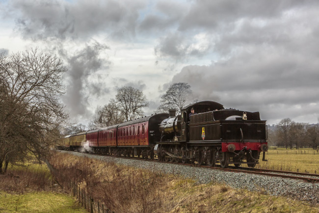 Обои картинки фото техника, паровозы, паровоз, рельсы, дорога, железная