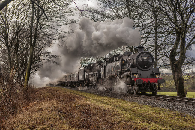 Обои картинки фото техника, паровозы, паровоз, рельсы, дорога, железная