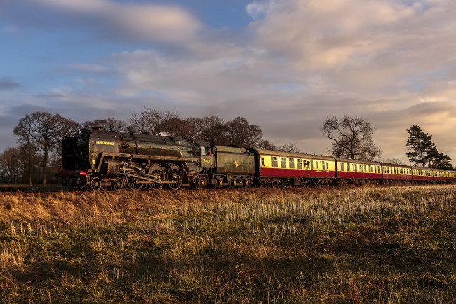 Обои картинки фото техника, паровозы, рельсы, паровоз, дорога, железная