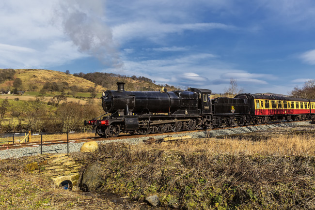 Обои картинки фото техника, паровозы, рельсы, паровоз, железная, дорога