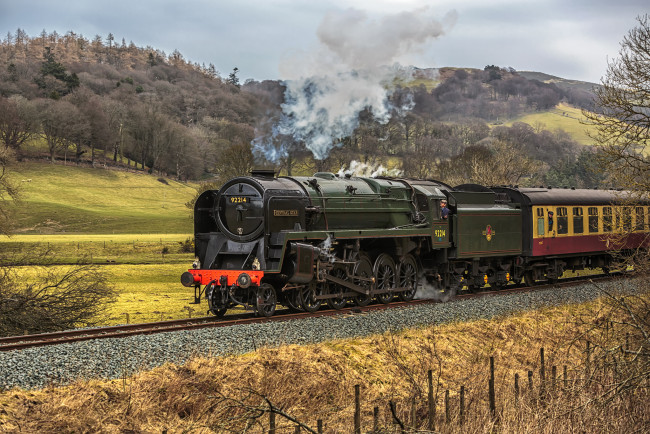 Обои картинки фото техника, паровозы, железная, дорога, паровоз, рельсы