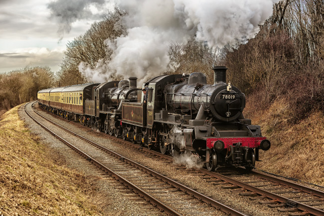 Обои картинки фото техника, паровозы, железная, дорога, рельсы, паровоз