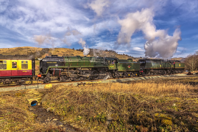 Обои картинки фото техника, паровозы, железная, паровоз, рельсы, дорога