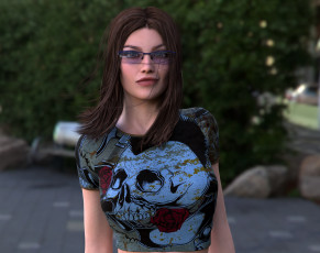 Картинка 3д+графика люди+ people взгляд девушка фон