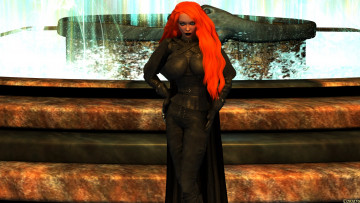 Картинка 3д+графика фантазия+ fantasy девушка взгляд рыжая фон