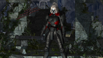 Картинка 3д+графика фантазия+ fantasy взгляд девушка оружие фон