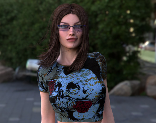 Обои картинки фото 3д графика, люди , people, взгляд, девушка, фон