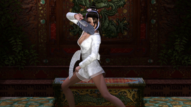 Обои картинки фото 3д графика, люди , people, поза, фон, взгляд, девушка