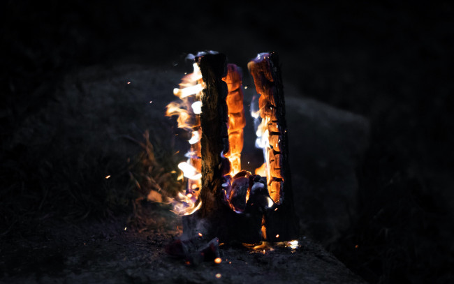 Обои картинки фото природа, огонь, пламя, поленья