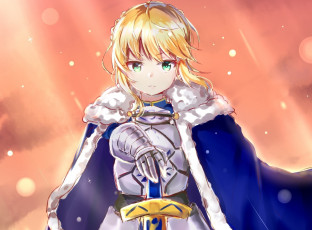 Картинка аниме fate stay+night девушка фон взгляд