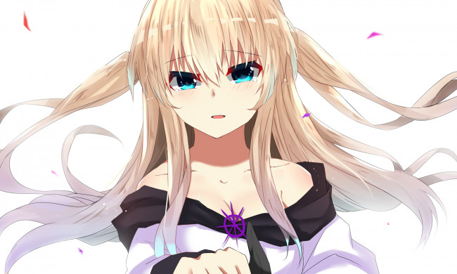 Обои картинки фото аниме, unknown,  другое , фон, взгляд, девушка