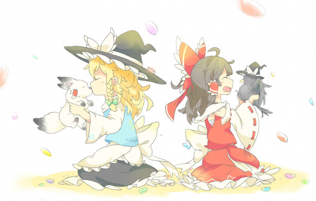 Обои картинки фото аниме, touhou, девочки