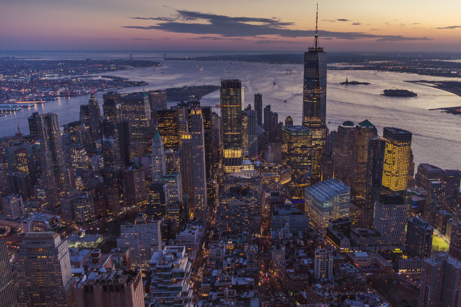 Обои картинки фото manhattan, города, нью-йорк , сша, простор