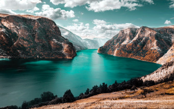 Картинка природа реки озера горы облака река