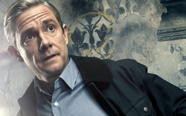 Обои картинки фото кино фильмы, sherlock , сериал, martin, freeman, john, watson