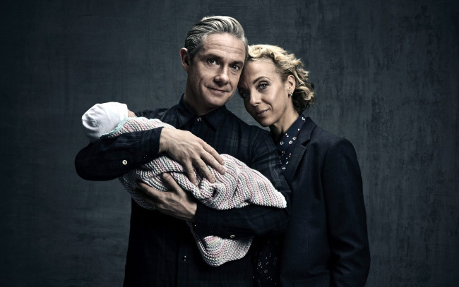 Обои картинки фото кино фильмы, sherlock , сериал, martin, freeman, amanda, abbington