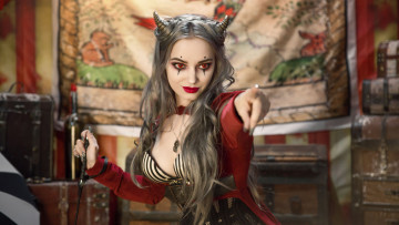 обоя девушки, - креатив,  косплей, genevieve