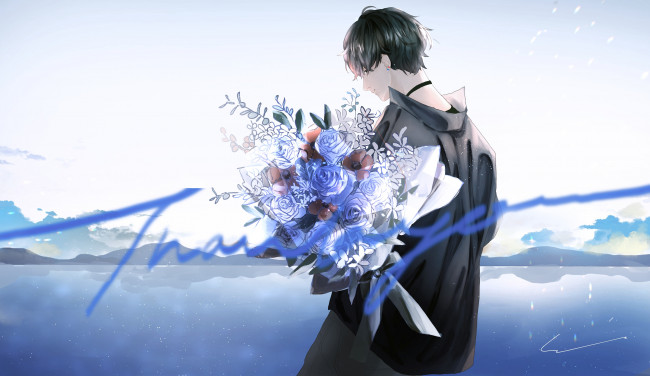 Обои картинки фото аниме, unknown,  другое , парень