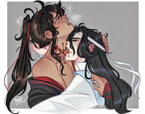 Картинка аниме mo+dao+zu+shi вэй усянь лань ванцзи вампиры кровь