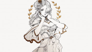 Картинка рисованное люди дама наряд