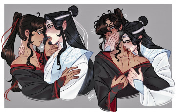 Картинка аниме mo+dao+zu+shi вэй усянь лань ванцзи вампиры кровь