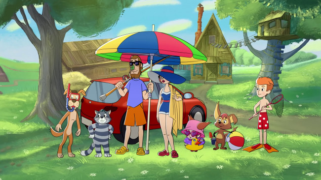 Обои картинки фото мультфильмы, трое из простоквашино, трое, из, простоквашино