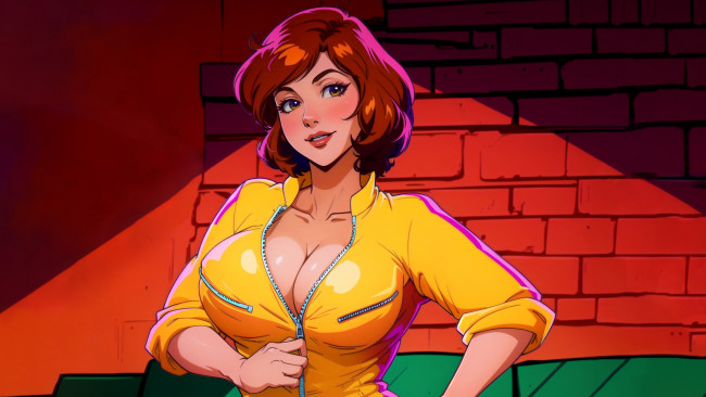 Обои картинки фото рисованное, кино,  мультфильмы, april, oneil, tmnt