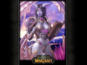 обоя видео игры, world of warcraft, персонаж, хвост, рога, книга