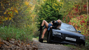Картинка автомобили -авто+с+девушками красивая девушка audi