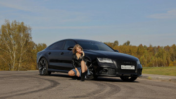 Картинка автомобили -авто+с+девушками красивая девушка audi