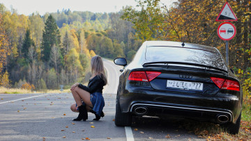 Картинка автомобили -авто+с+девушками красивая девушка audi
