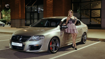 обоя автомобили, -авто с девушками, volkswagen, passat, r36, turbo