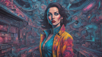 Картинка фэнтези девушки нейросети графика нейроарт ai art нейронные сети рисунки нейро искусство нейрографика graphics neuroart neural networks drawings neuro neurography