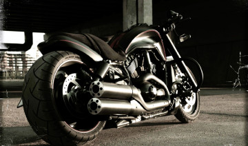 Картинка мотоциклы harley-davidson байк черный парковка