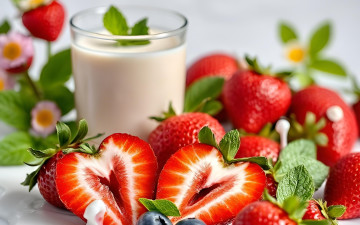 Картинка 3д+графика еда- food клубника