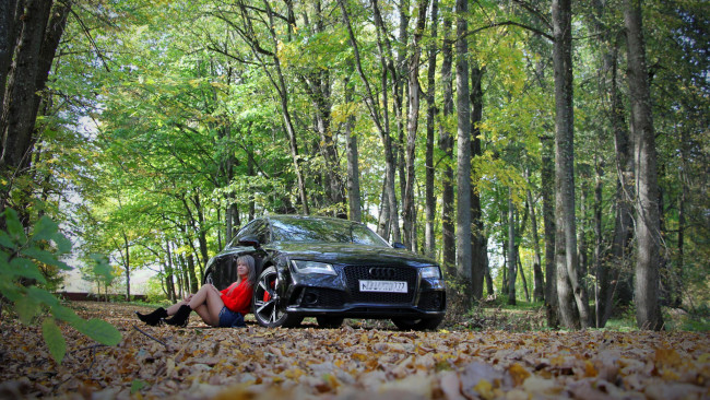 Обои картинки фото автомобили, -авто с девушками, красивая, девушка, audi