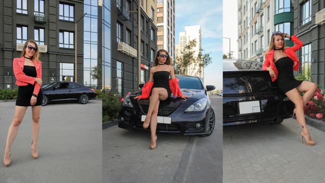 Обои картинки фото автомобили, -авто с девушками, toyota, solara, fair, amethyst