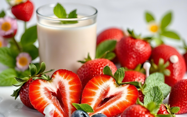 Обои картинки фото 3д графика, еда-, food, клубника