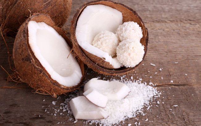 Обои картинки фото еда, кокос, конфеты