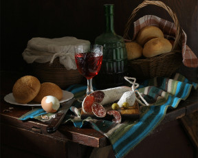 Картинка ира быкова натюрморт колбасой еда